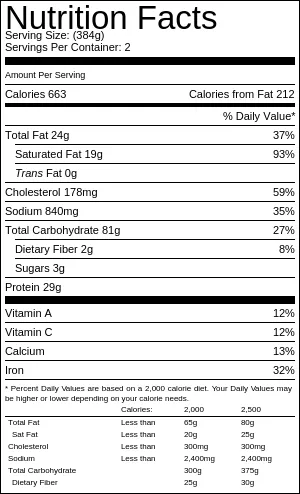 Curried Masala Shrimp Nutritional Information
