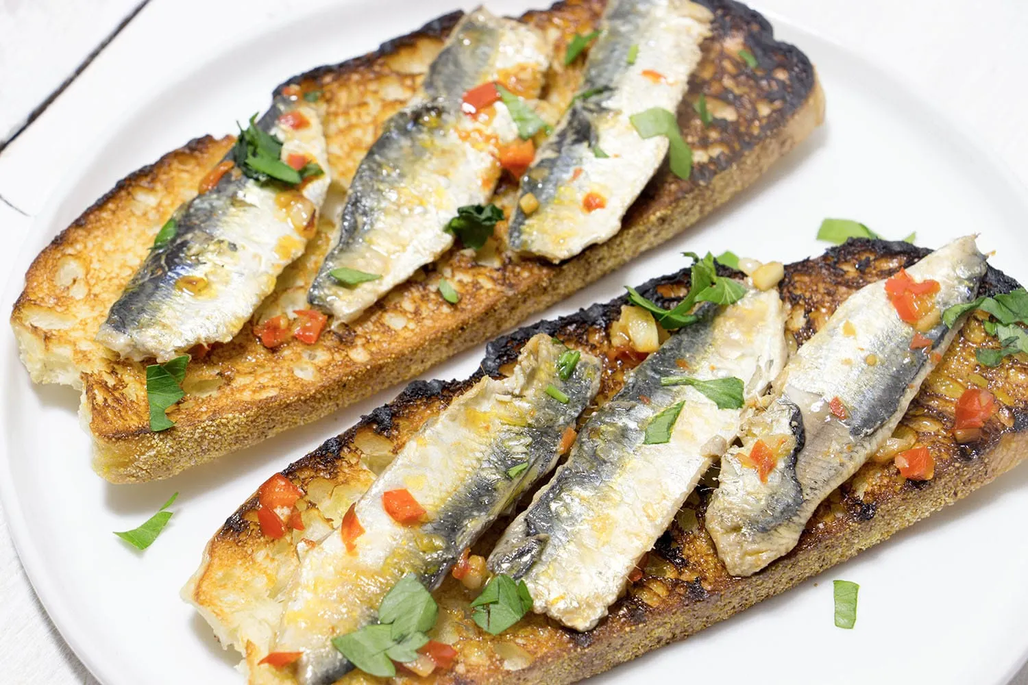 Pan-Fried Sardine Fillets on Toast