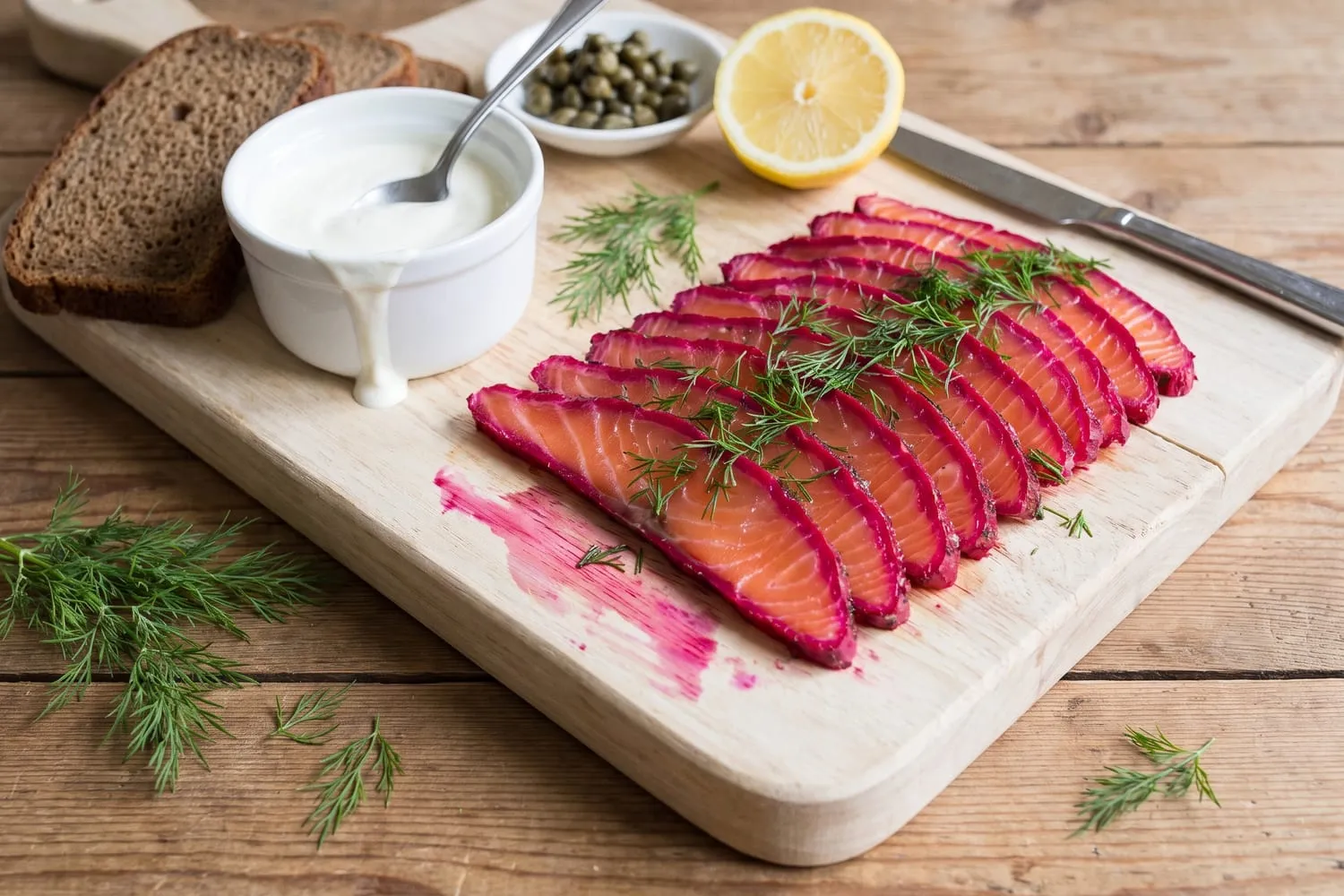 Beetroot Cured Salmon