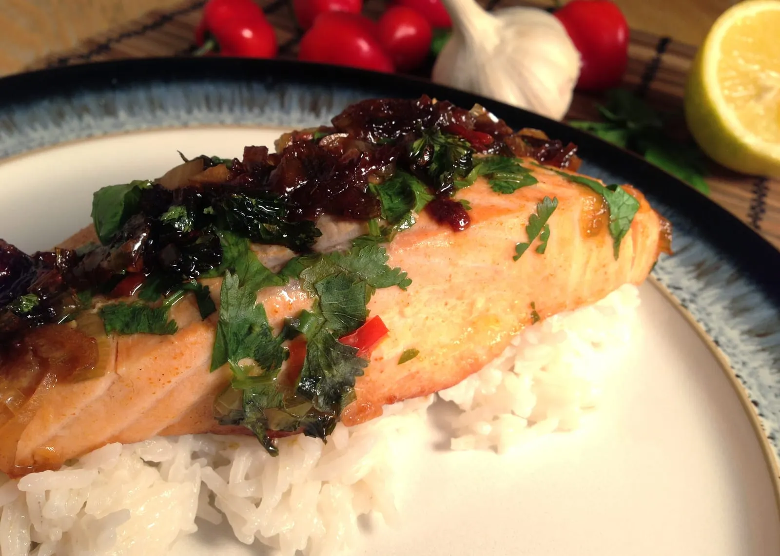 Oriental Salmon with Coconut Rice