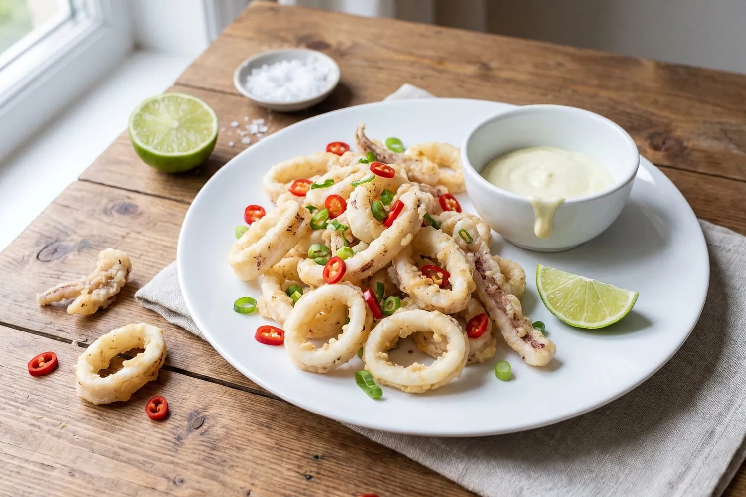 Salt and Pepper Squid with Lime Mayo