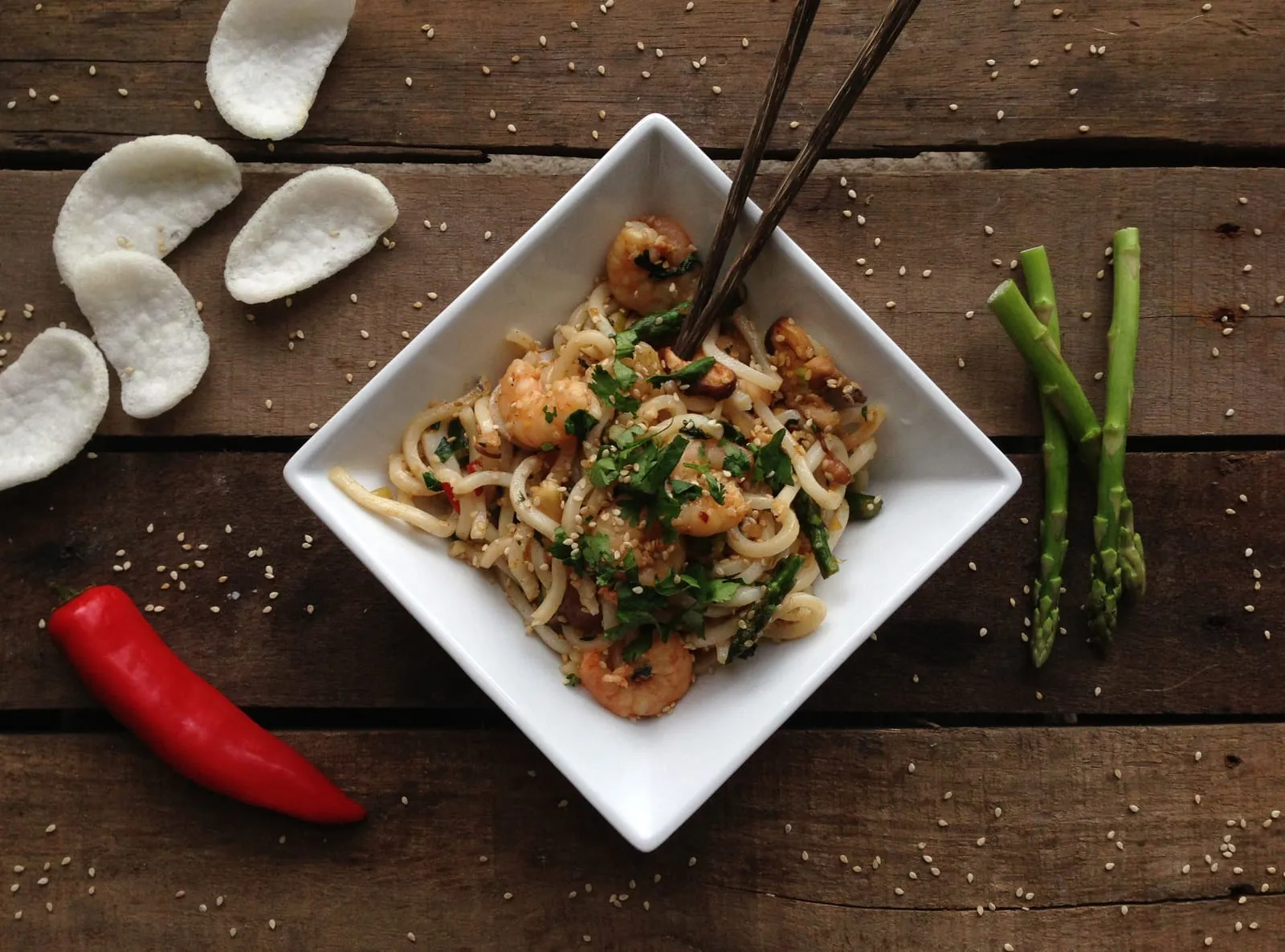 Stir Fry Sesame Shrimp Noodles
