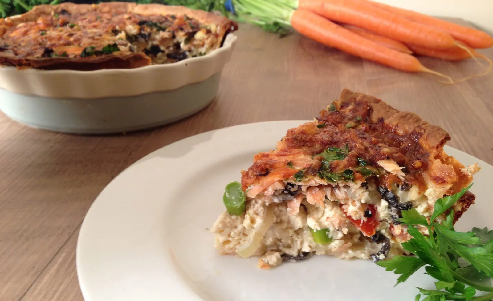 Smoked Salmon and Vegetable Quiche