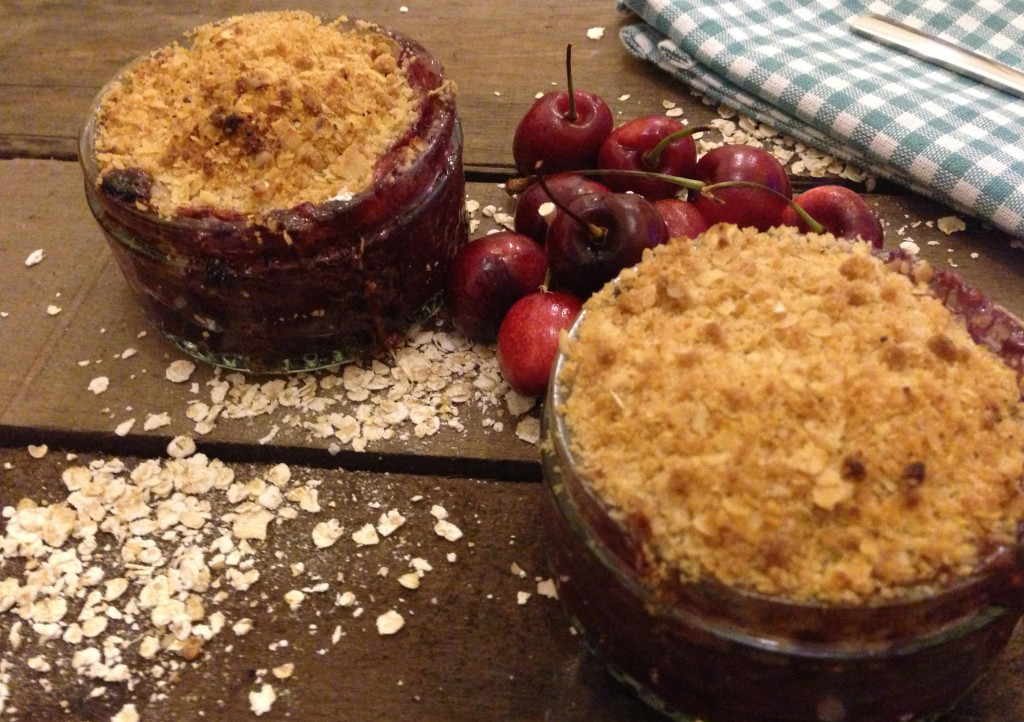 Individual Cherry Crumbles