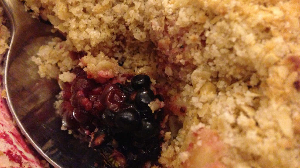 Strawberry, Blackberry & Apple Crumble