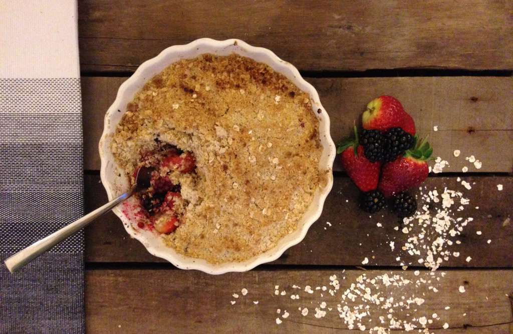 Strawberry, Blackberry & Apple Crumble