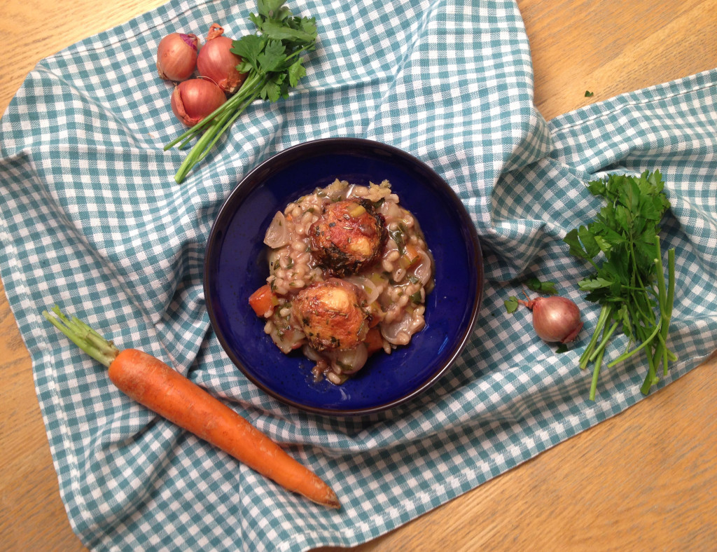 Vegetable & Pearl Barley Stew with Dumplings