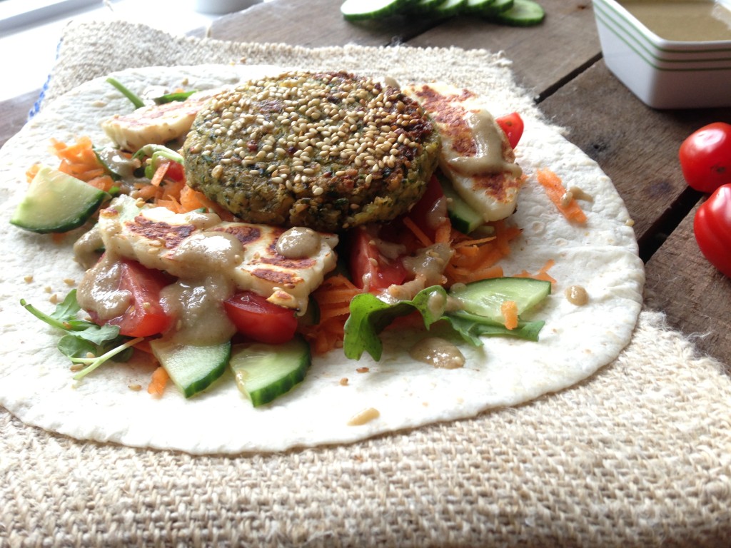 Sesame Falafel Wraps with Homemade Tahini