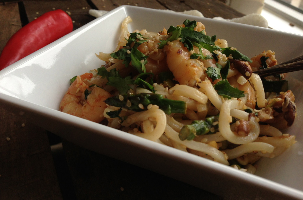 Stir Fry Sesame Prawn Noodles