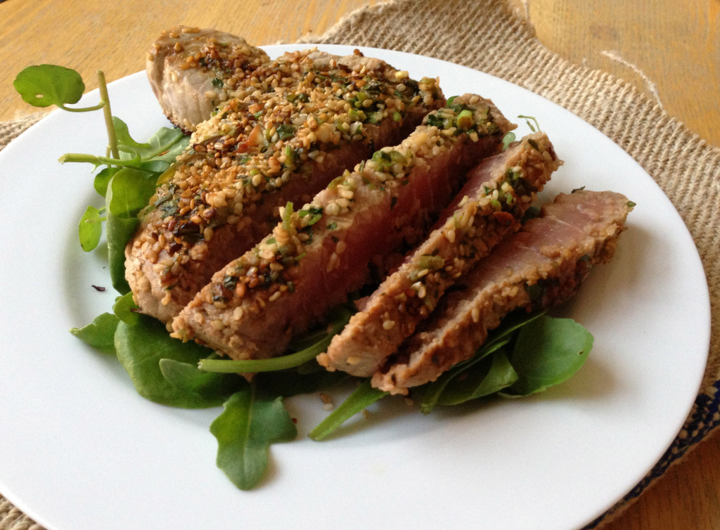 Marinated Tuna Steaks with a Sesame Crust