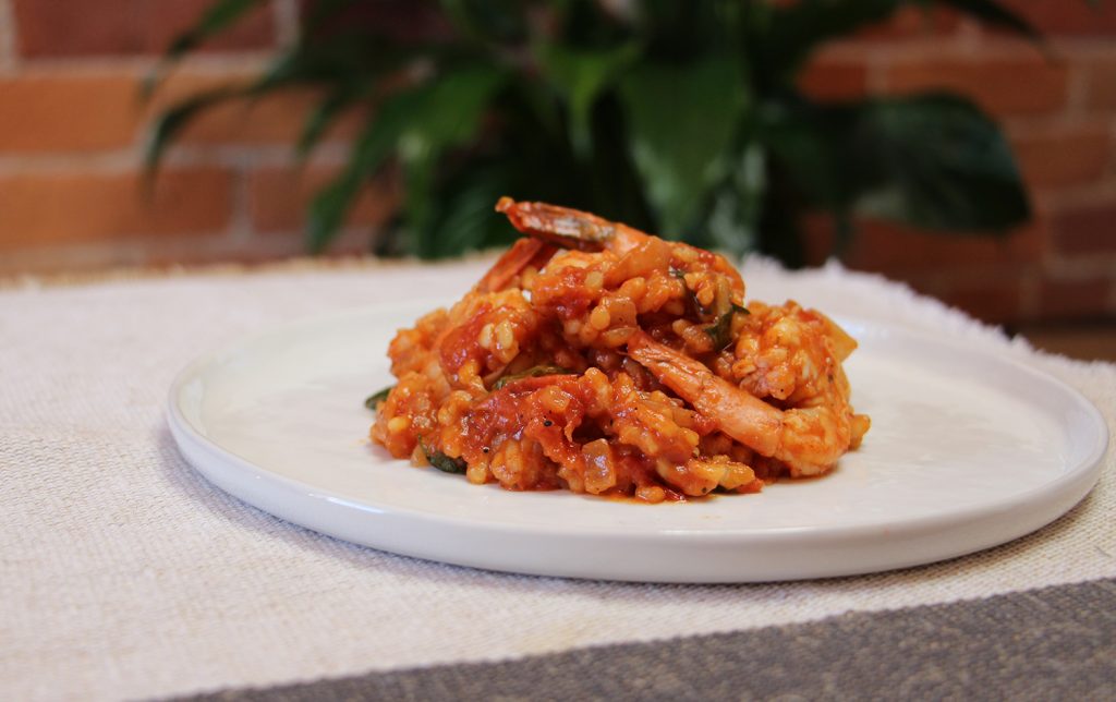 Tomato & Prawn Risotto #seafood #italian #recipe #shrimp