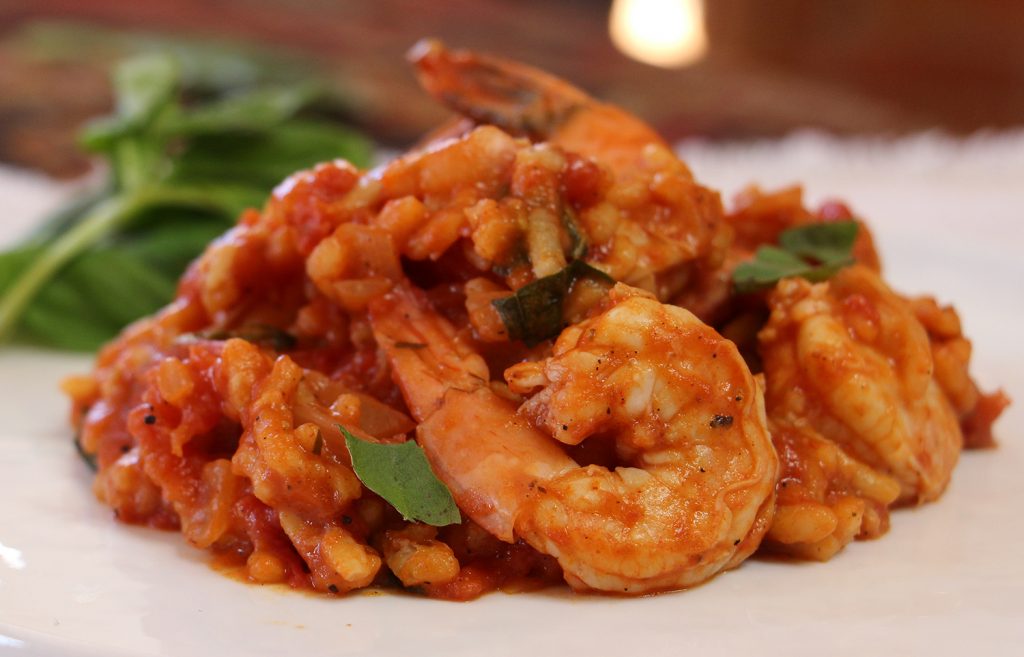 Tomato & Prawn Risotto #seafood #italian #recipe #shrimp