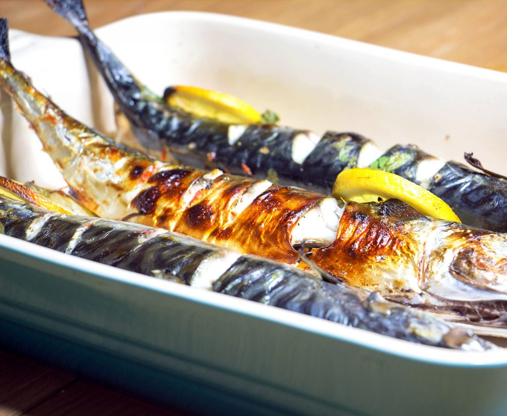 Grilled chilli and lime mackerel