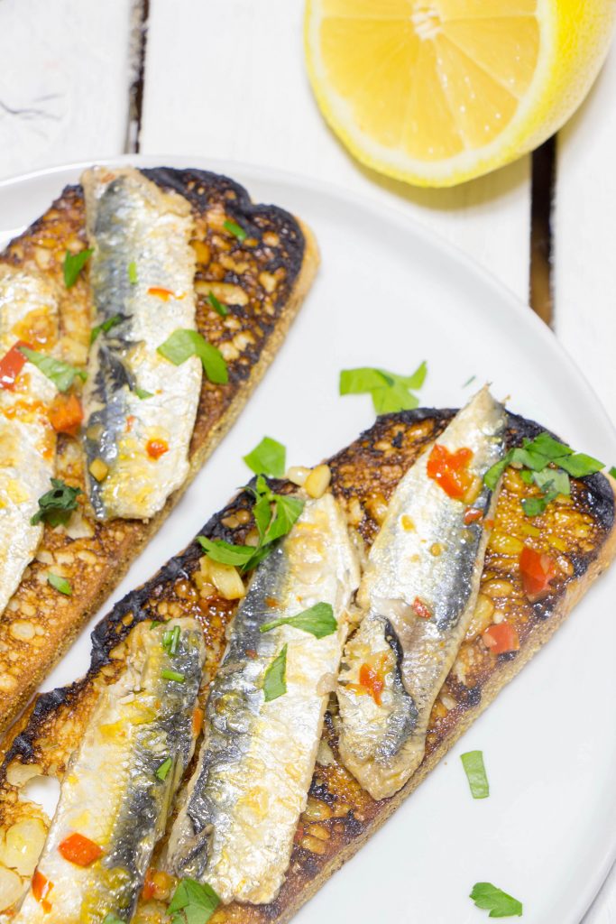 Pan-Fried Sardine Fillets on Toast Recipe from Pescetarian.Kitchen