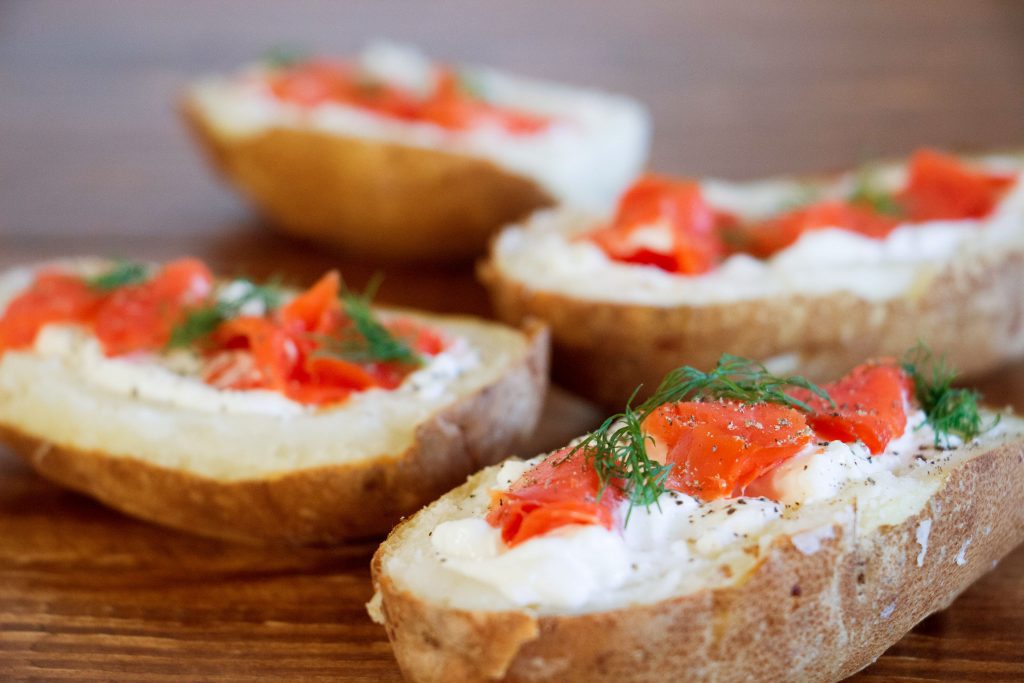 Smoked salmon potato skins 2