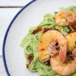 Spinach Tagliatelle with Shrimp