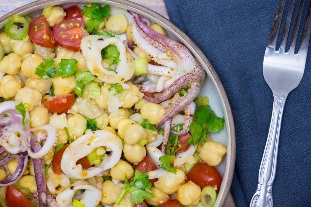 Calamari chickpea salad 2