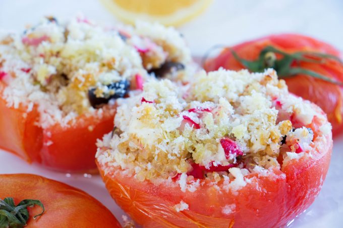 Cous Cous and Roasted Vegetable Stuffed Tomatoes